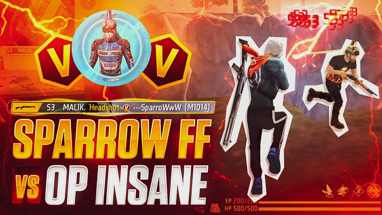 Sparrow ff😱 против OP Insane🤯 || 1x1 против лучшего мобильного игрока🥵🔥|| @Sparrowff_4Ss ❤️