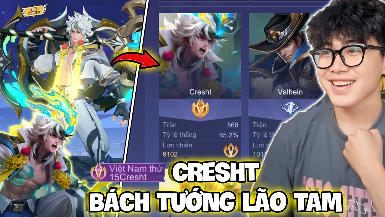 VUX LEO RANK ĐẦU MÙA CRESHT BÁCH TƯỚNG LÃO TAM TOP 15 VIỆT NAM ĐẦY BẤT ỔN LIÊN QUÂN MOBILE