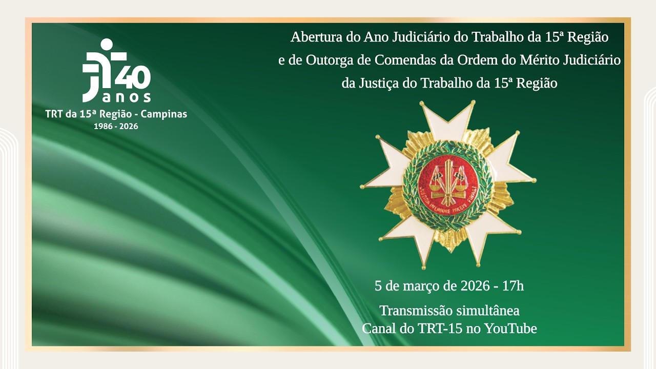 05/03/2026 | 17h  - Abertura do Ano Judiciário