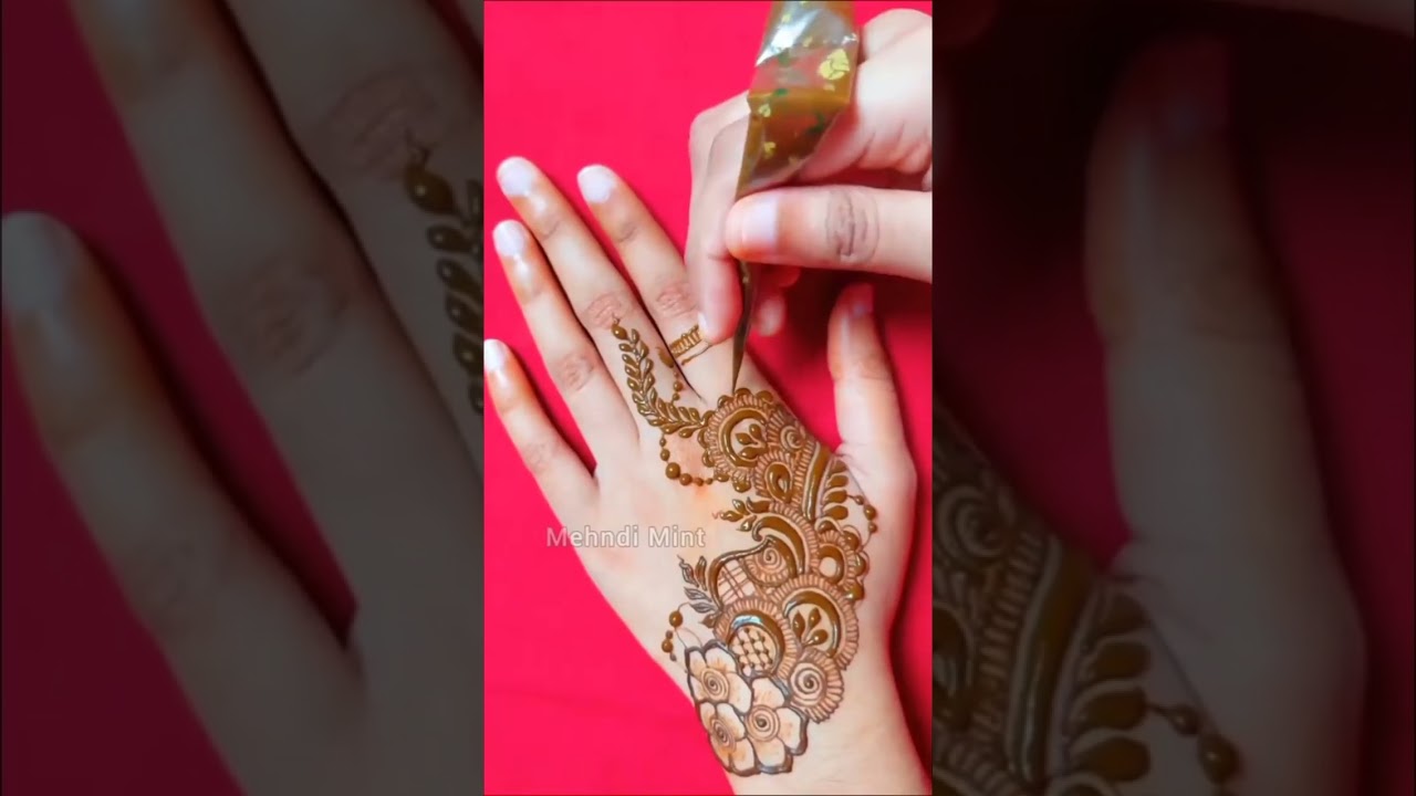 Simple tarike se mahndi lagaye | mehendi vibe | #mehndi #henna #hennadesign #mehndidesign #viral 