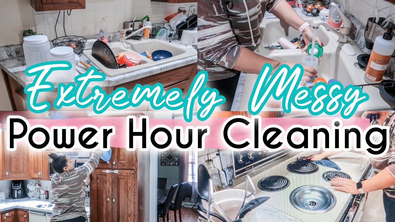MESSY HOUSE POWER HOUR CLEAN WITH ME | SATISFYING CLEANING MOTIVATION | TACKLING THE MESS!