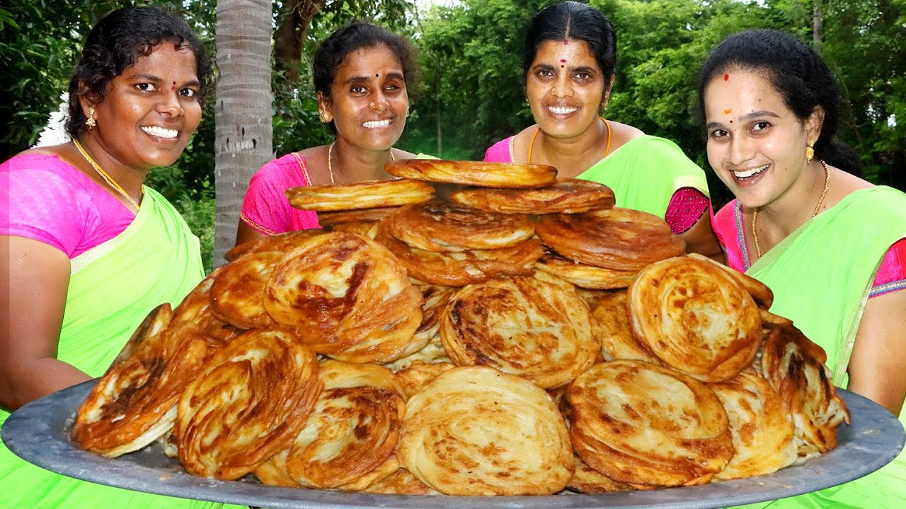 BUN PAROTTA | Madurai  Famous Bun Parotta Recipe | Street Food |  Soft Layered Paratha Recipe | #vb