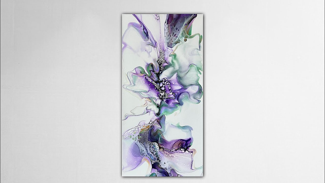 071 I CAN’T STOP! Another linear bloom! /fluid art/ fluid pouring/ modern art/