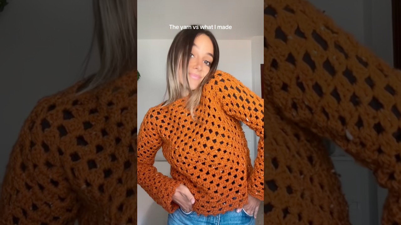 Teje un jersey de CROCHET conmigo 🧡#crochet #tejedoras #hechoamano #tejercrochet