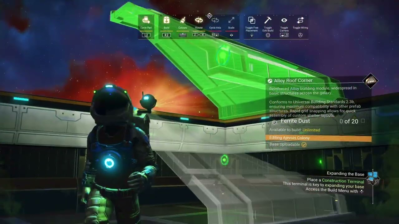 No Mans Sky creative mode base building and decorating.