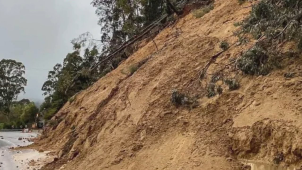 Landslide blocks the main access road into Falls Creek halting its trade