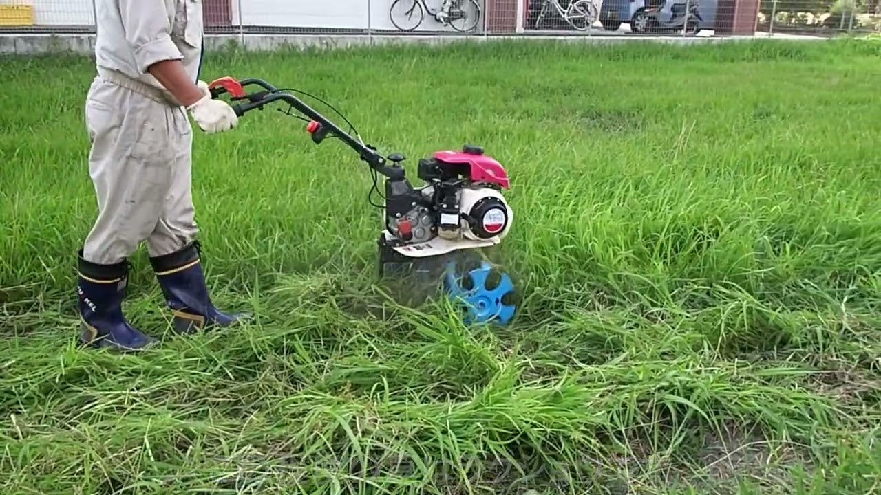 【畑の草刈り】ホンダF220・三菱MM307　ブルースパイラルローター