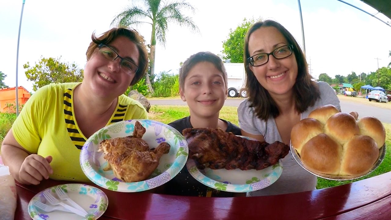 Huli Huli Chicken, Ribs And Portuguese Bread | Gay Family Mukbang (먹방) - Eating Show