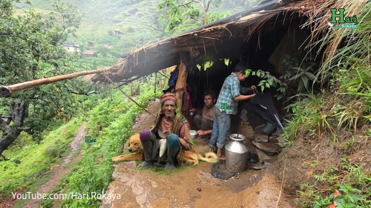 This Is Himalyan Nepali Mountain Village Life Heavy Rainy Day | Naturelly Village Dacumentary Video|
