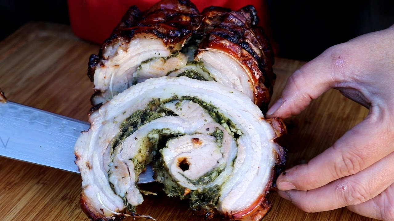Porchetta von der Rotisserie