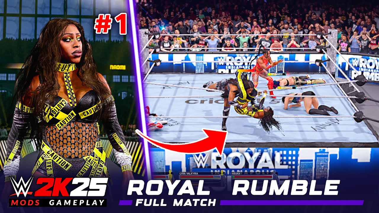 PROCEED WITH CAUTION! 👑 Naomi Enters No.1 In The Royal Rumble! WWE 2K25 Full Match