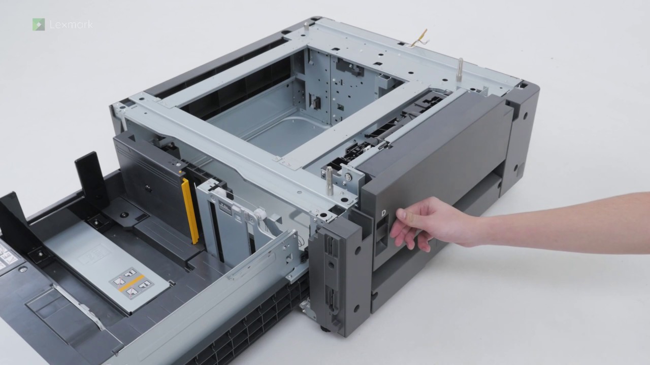 CS920/CX920 Series—Installing the 3000-sheet tray