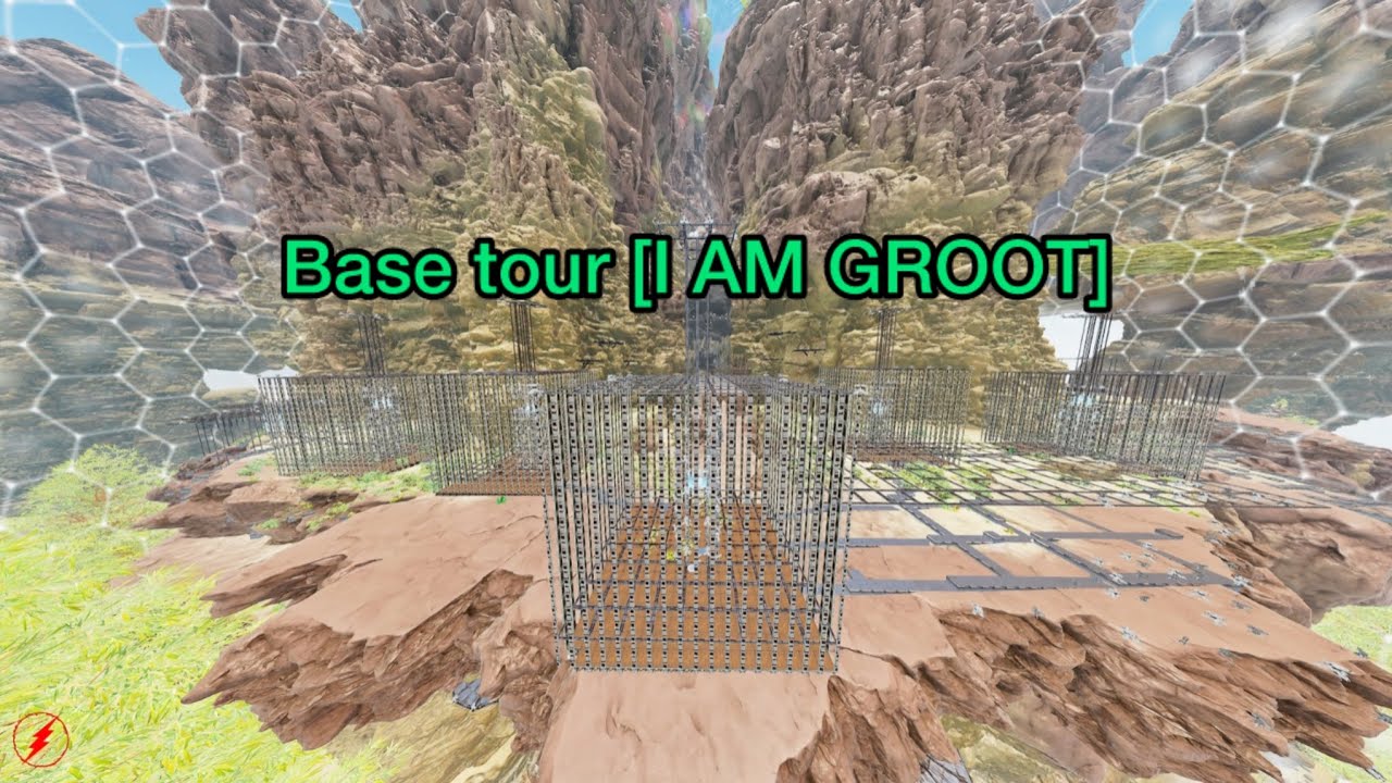 Base Tour waterfall cave[I AM GROOT]|#FLASH ARK|PVPارك
