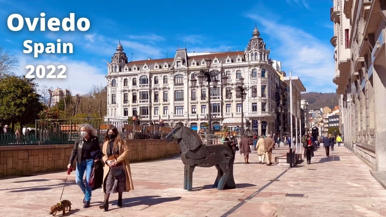 Oviedo, Spain 🇪🇸 , walking tour, 4k-HDR, March 2022