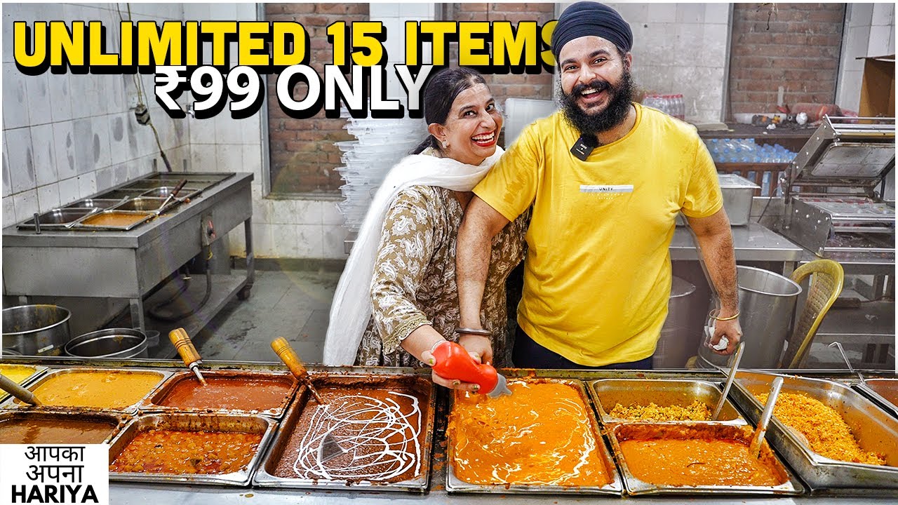 99/- Rs mein 15+ Unlimited Buffet | Inspirational Story of Bhena da Dhaba | Indian Street Food