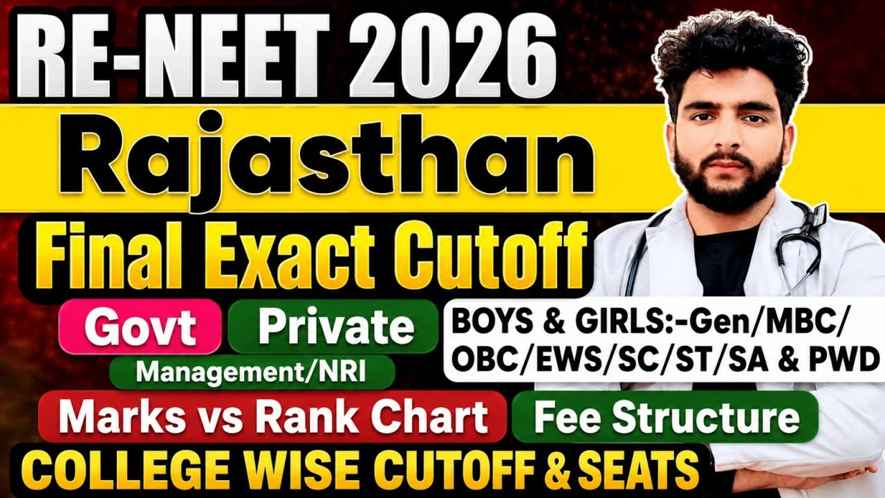 Rajasthan NEET 2026 Expected Cutoff Govt & Private Colleges Wise | Marks Vs Rank | Fee Structure ...