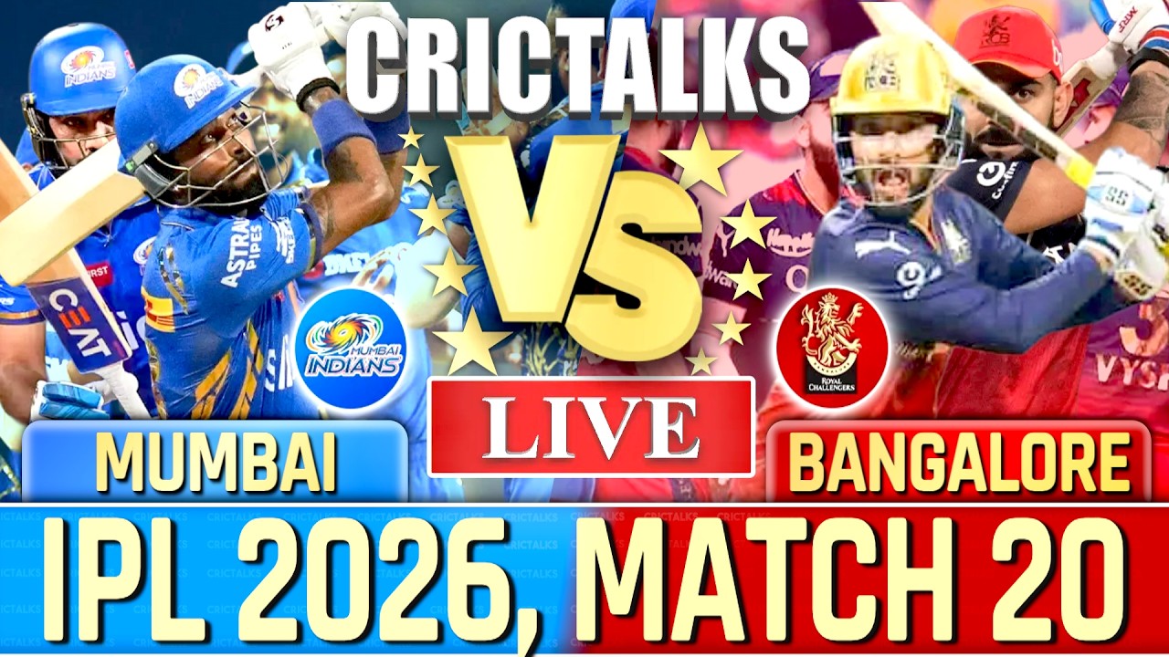 🔴 Live: MI vs RCB Live Cricket Match Today, IPL 2026, Live Match Commentary, 1st Inning