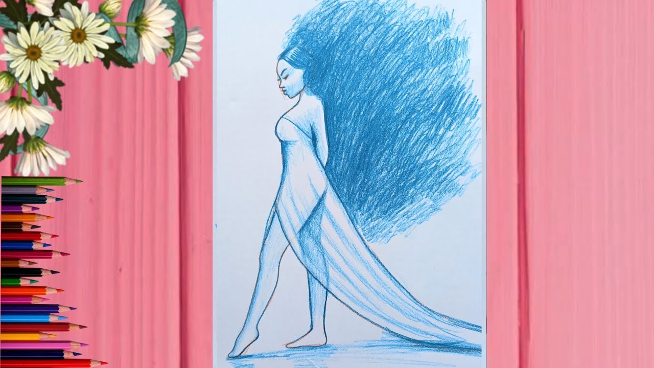 how to draw a girl , how to draw African American women , how to draw a female , black women