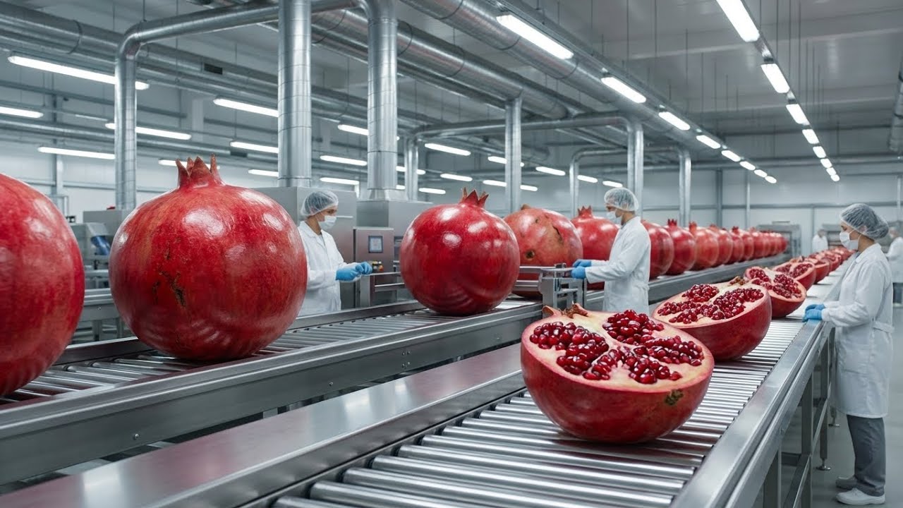 Inside a Modern Pomegranate Factory: From Raw Pomegranates to Bottled Premium Juice (Full Process)