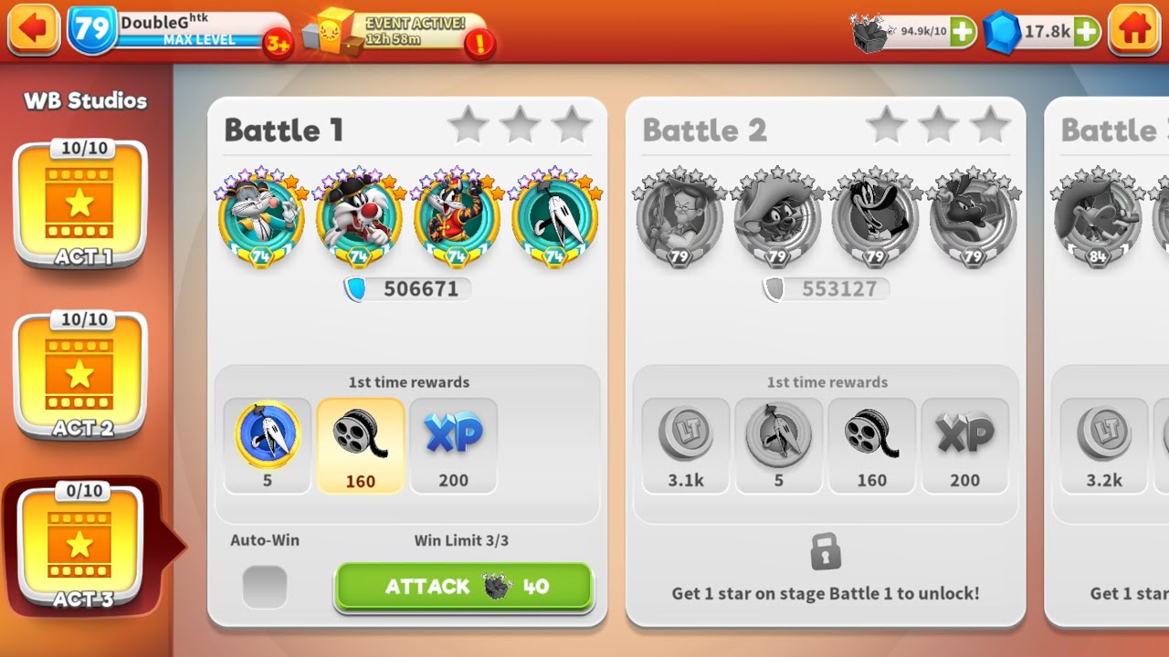 Wackynvasion: WB Studios, Act 3, Battles 1-10* | Looney Tunes: World of Mayhem