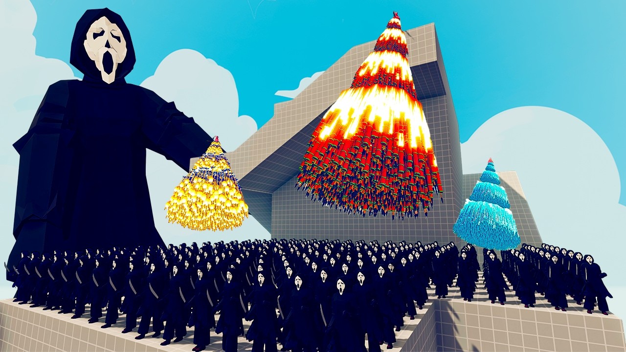 200x GHOSTFACE vs 4x EVERY GOD - Totally Accurate Battle Simulator TABS