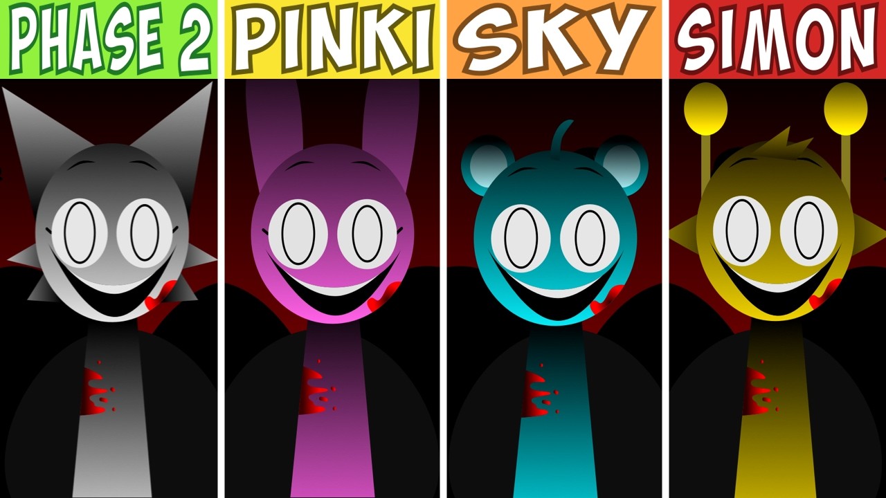 Sprunki Phase 2 But Everyone Is PINKI VS SKY VS SIMON