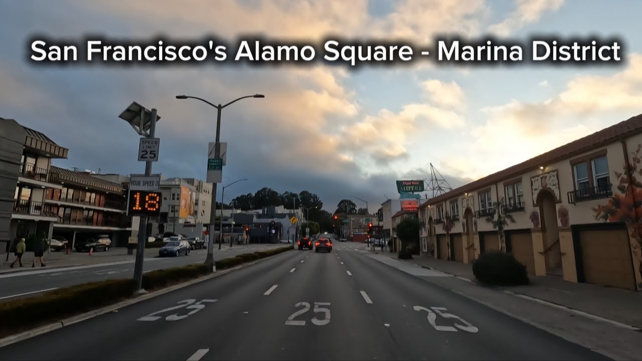 San Francisco's Alamo Square to Marina District in 4k | Sun. 7/27/2025 7pm scenic California drive 