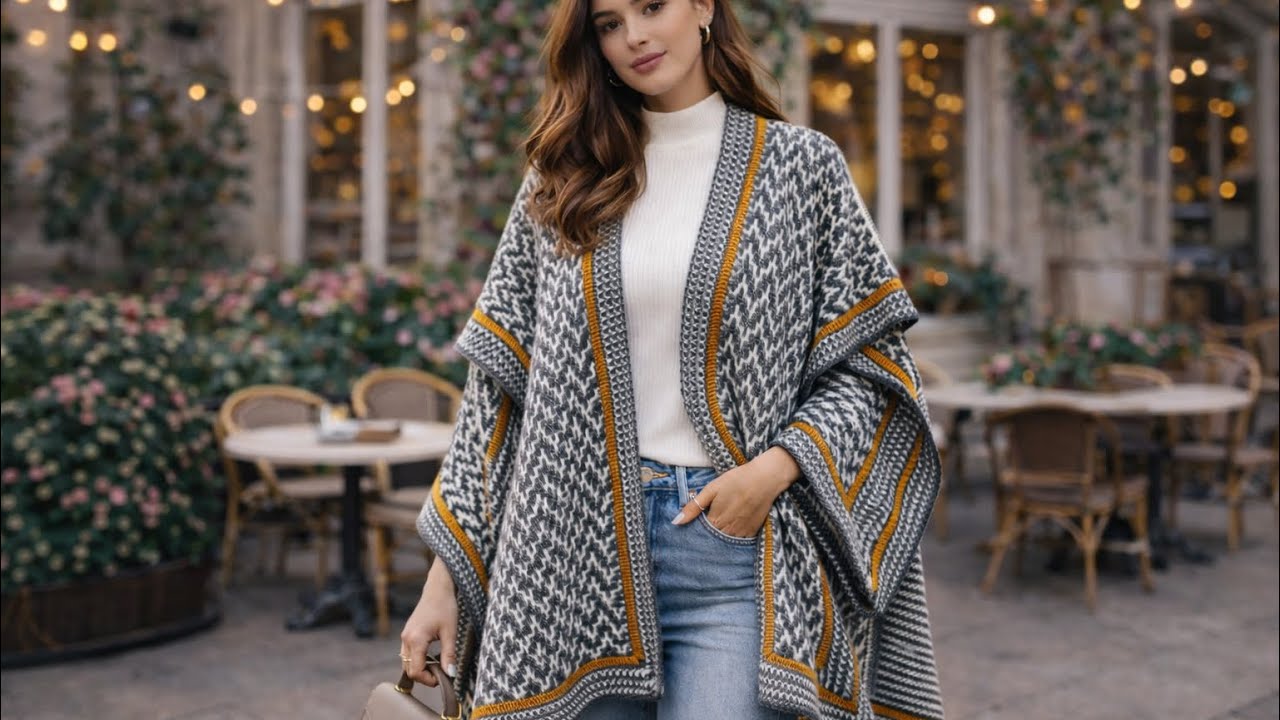 Bu Model YouTube’da Yok! 🤩 Tığ İşi Mozaik Şal Panço 