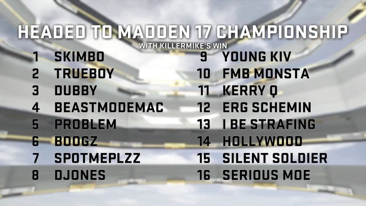 Madden 17 Club Series Championship Final: Killer Mike vs FMB MONSTA