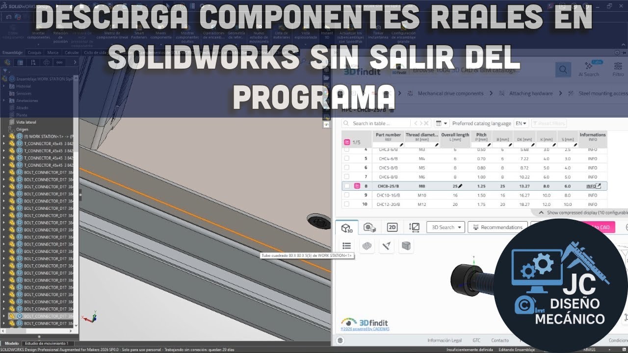 Вставка стандартных компонентов в SOLIDWORKS с помощью 3Dfindit | Полное руководство