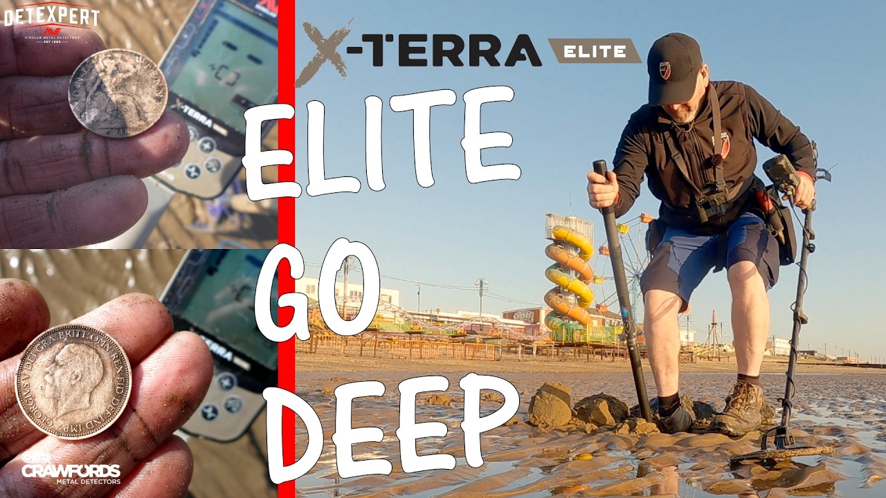 X Terra ELITE Metal Detecting on the beach Deep Set up.