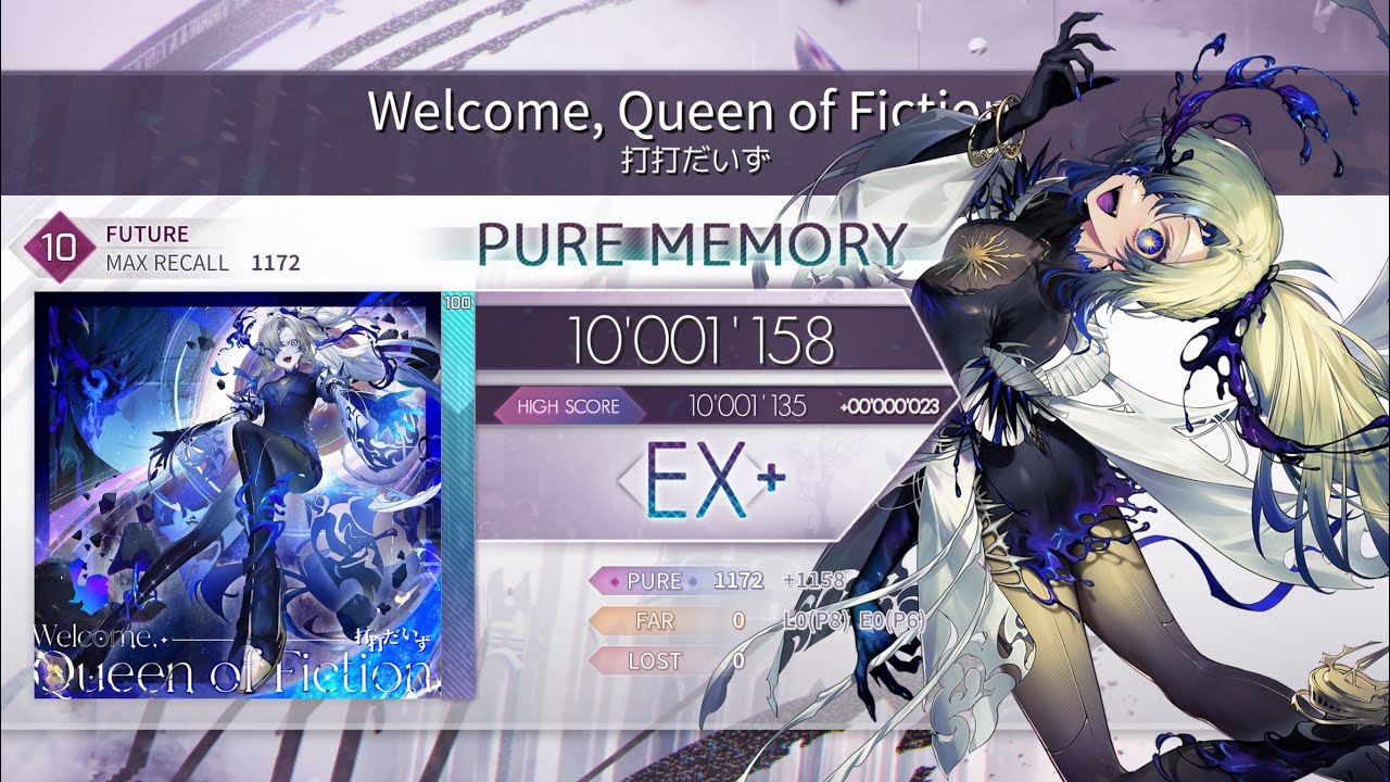 【Arcaea】 Welcome, Queen of Fiction. [FTR 10] PM 10'001’158pts (Max -14)