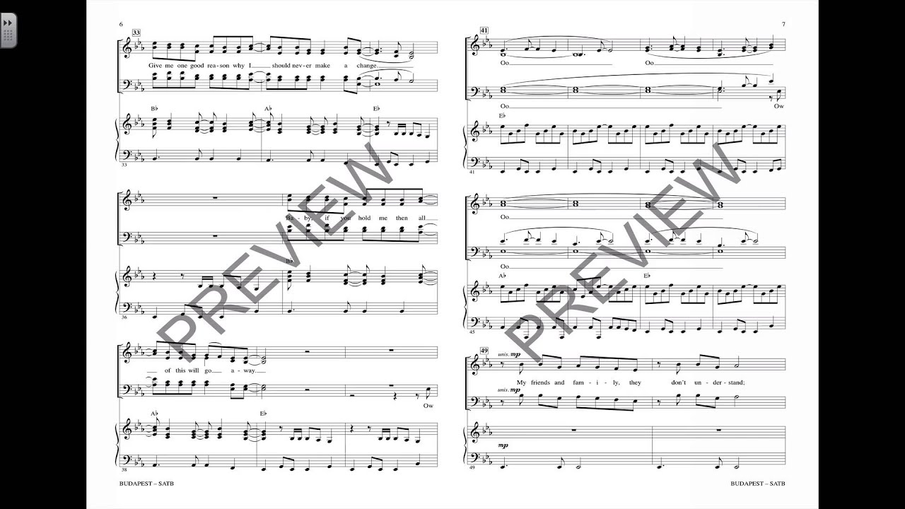 Budapest (SATB Choir) - Arranged by Mac Huff