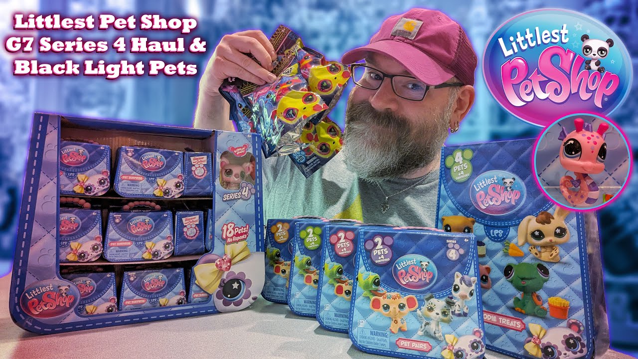 Littlest Pet Shop G7 Series 4 - Full Case Pet Surprise | Pet Pairs | Foodie Treats | Black Light Pet