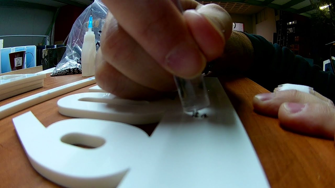 Acrylic signs for hotel signage with braille writing - Making of