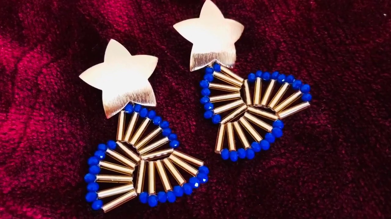 Trendy Statement Earrings || Bugle bead Flower/ Spiral Earrings