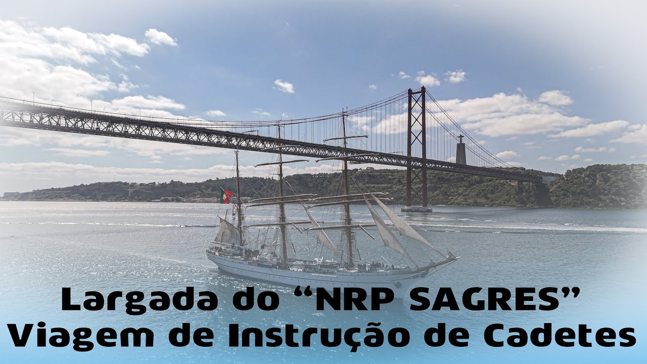 Navio-Escola Sagres larga para Viagem de Instrução