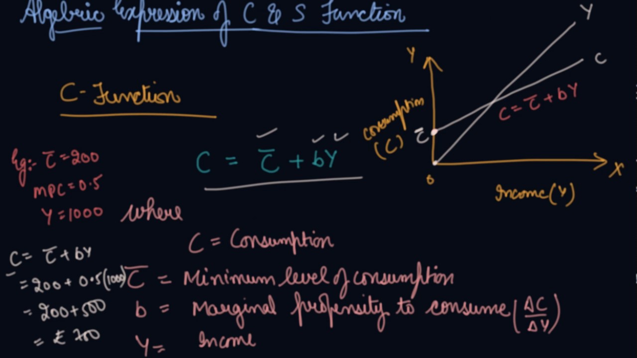 Algebric Expression of Consumption and Saving Function | 12th Macroeconomics Determination of Income