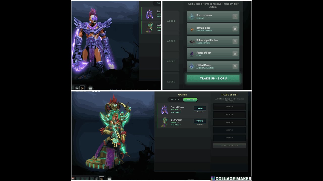 Trading up Tier 1 to get Tier 2 Dead Reckoning Chest Dota 2 🔥