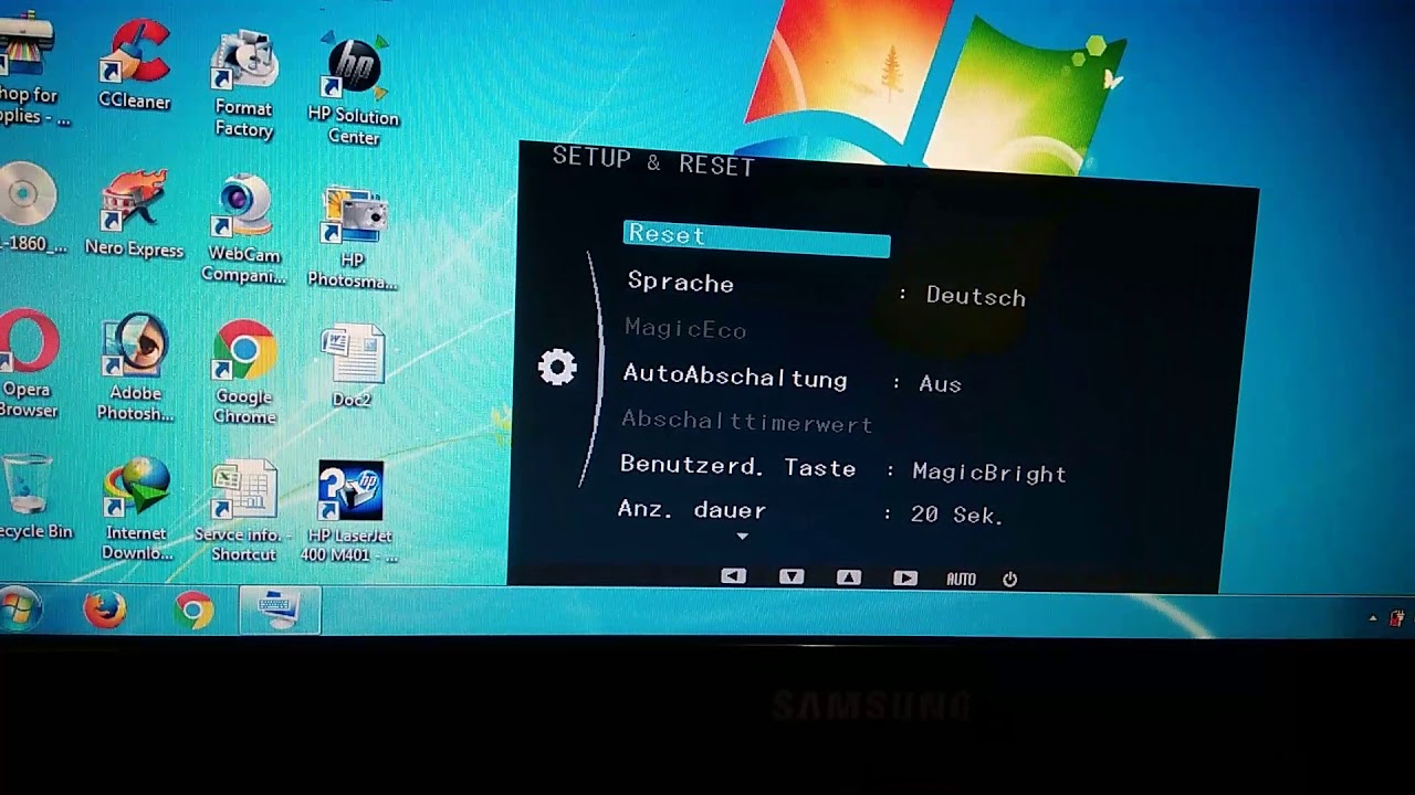 Samsung LED Monitor language  Setting | how to change setting language of Samsung led lcd monitor