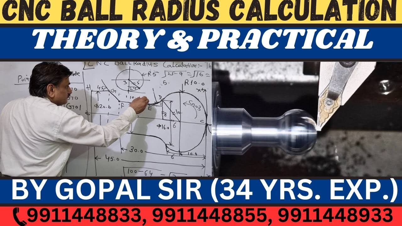 CNC BALL RADIUS CALCULATION  BY GOPAL SIR THEORY & PRACTICAL. G73 CYCLE KA USE  #cncprogramming #vmc