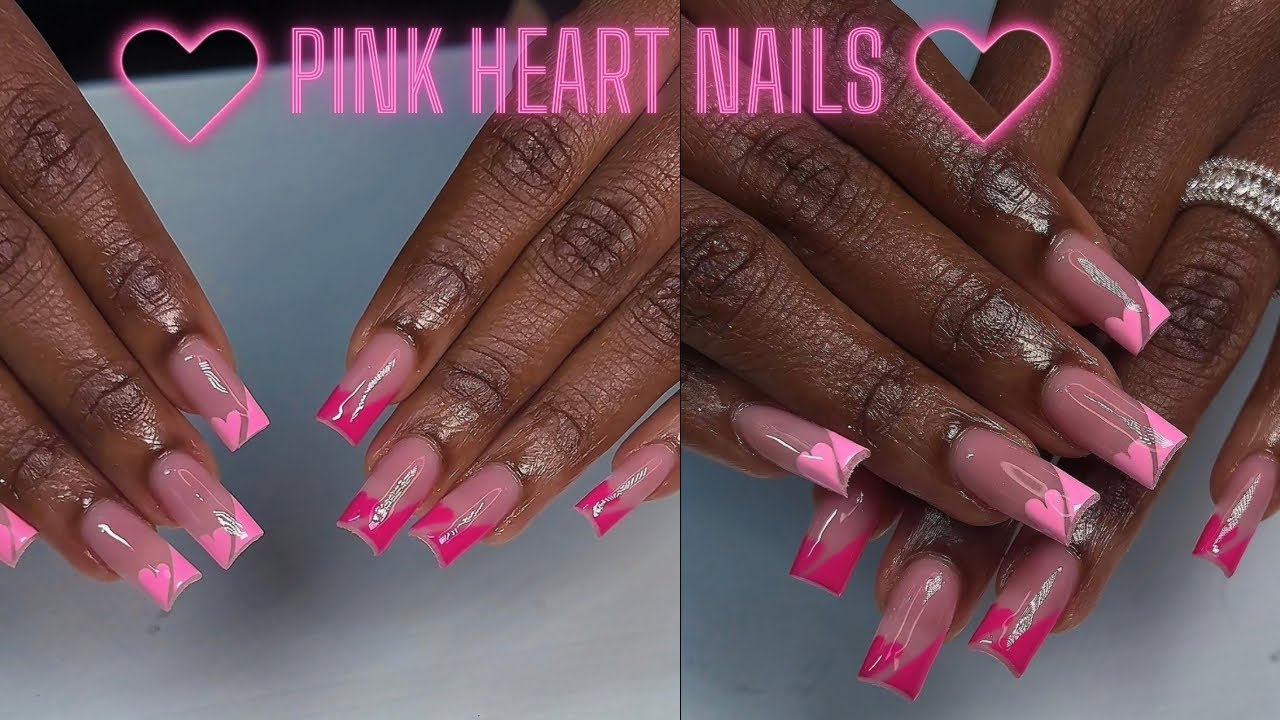 PINK HEART NAIL TUTORIAL | BEGINNER FRIENDLY | EASY ART HACKS ✨