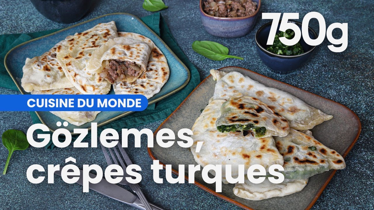 Recette des g&ouml;zlemes, cr&ecirc;pes turques garnies &agrave; la viande hach&eacute;e et aux &eacute;pinards  - 750g
