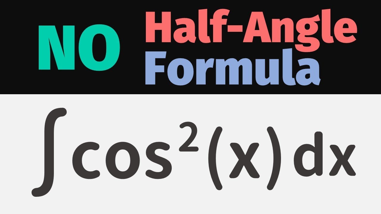 Integrating Cos^2 by Parts - No Half-Angle Formula | Integration | Calculus | Glass of Numbers