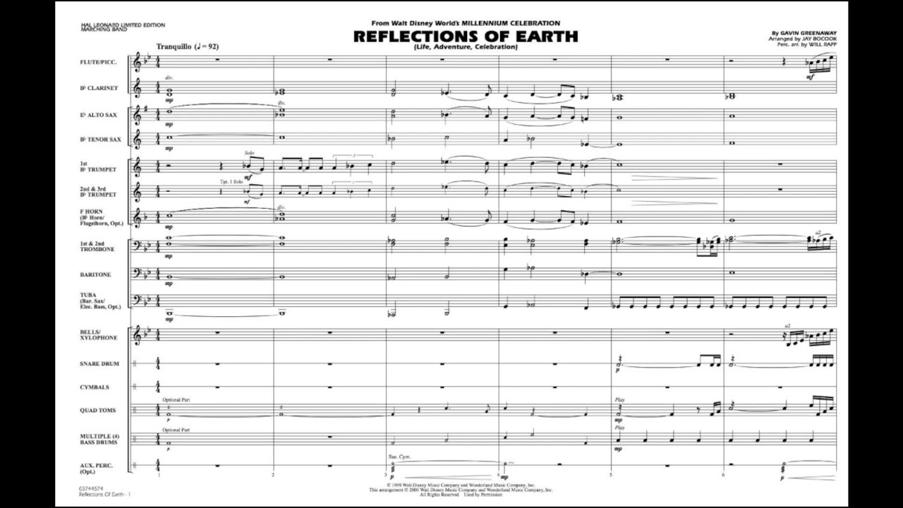 Reflections of Earth by Gavin Greenaway/arr. Jay Bocook