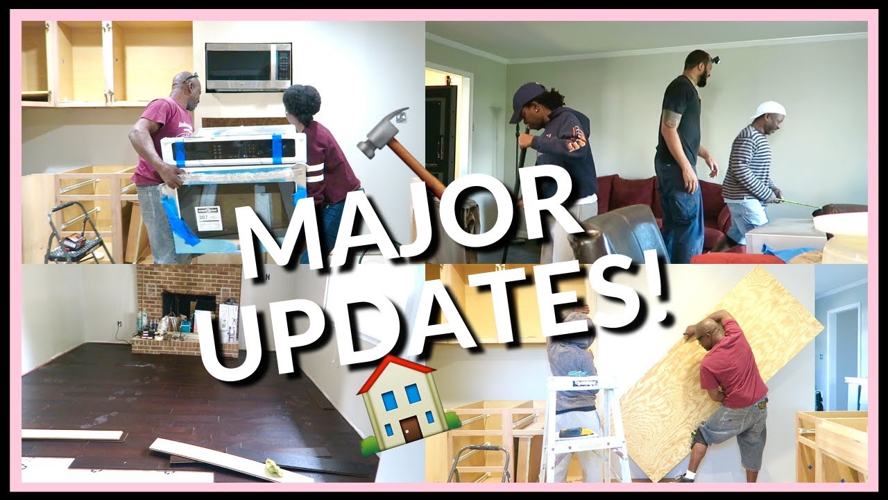 HOME RENOVATION | Installing Hardwood Floors + DIY Custom Cabinets!