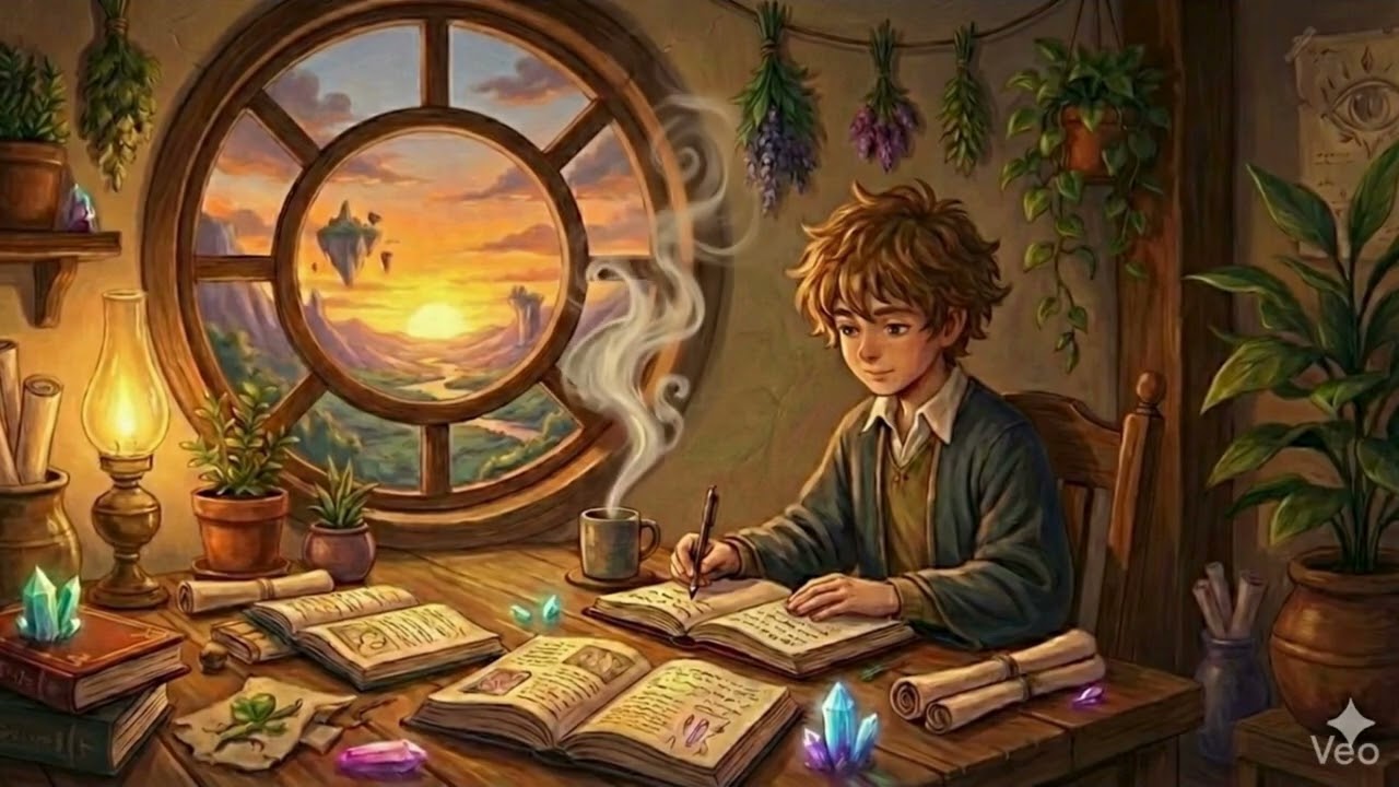 The Apprentice's Journal 📖 Writing Spells at Sunset | Cozy Medieval Fantasy Ambience