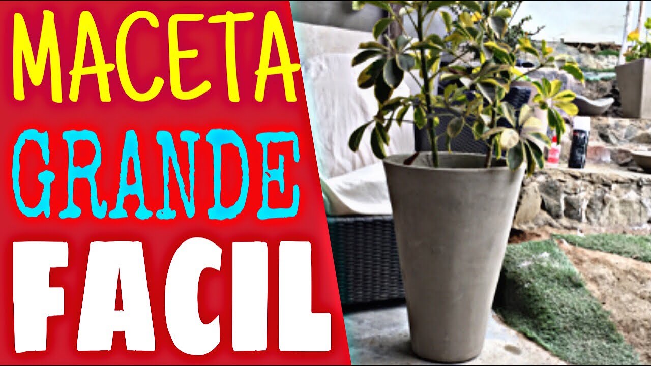 🔔COMO hacer MACETAS de CEMENTO GRANDES / FACIL y RAPIDO/vaso de cimento/DIY / Craft/ POT CEMENT