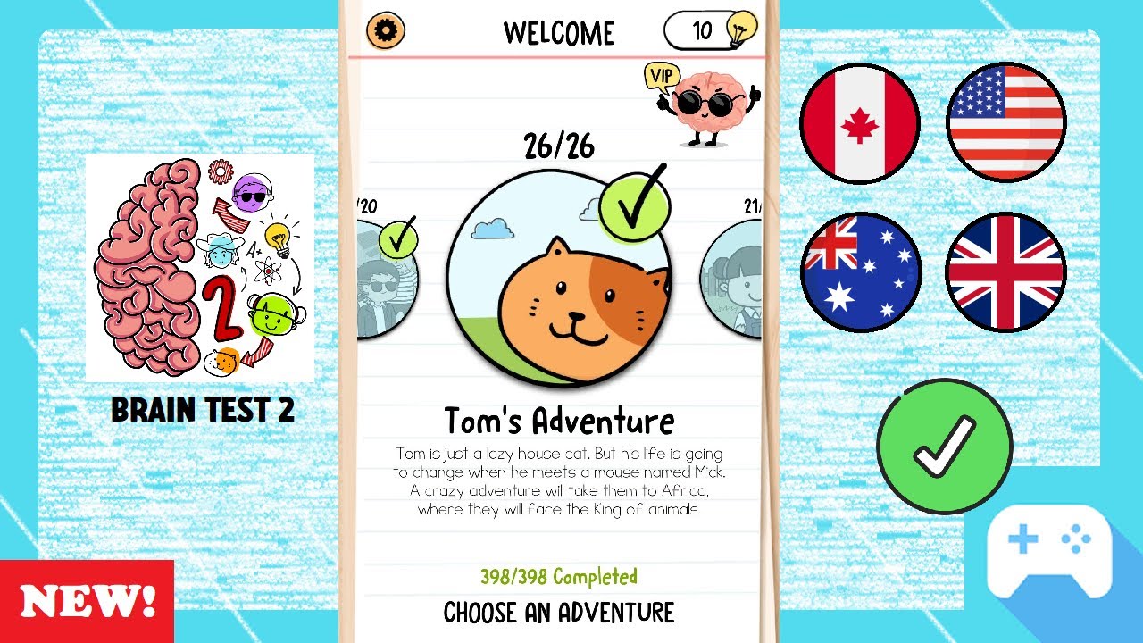Brain Test 2 | Tom's Adventure | All levels solved and explained ✅