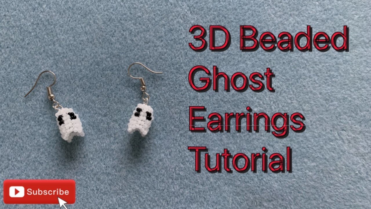 3D Beaded Ghost Earrings Tutorial